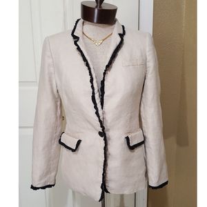 J. CREW  cream chambray regant blazer Sz 2